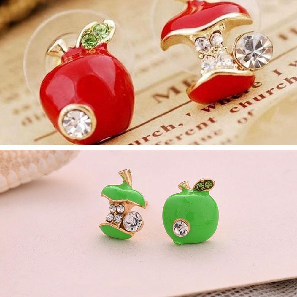 Hoa Tai Hình Quả Táo Đính Đá Lấp Lánh Cho Nữ