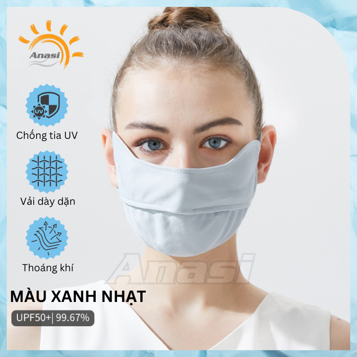 Khẩu trang che gò má vải dày chống nắng Anasi L441 - Khẩu trang nam nữ chống nám gò má