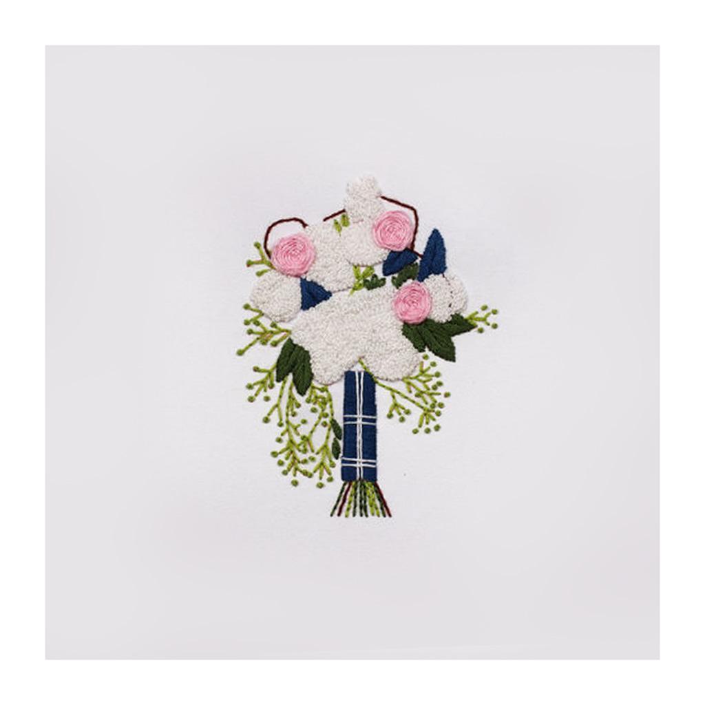 Cross Stitch Embroidery Starter Kit - Bouquet Pattern Handmade Arts for Home Hangs or Decor