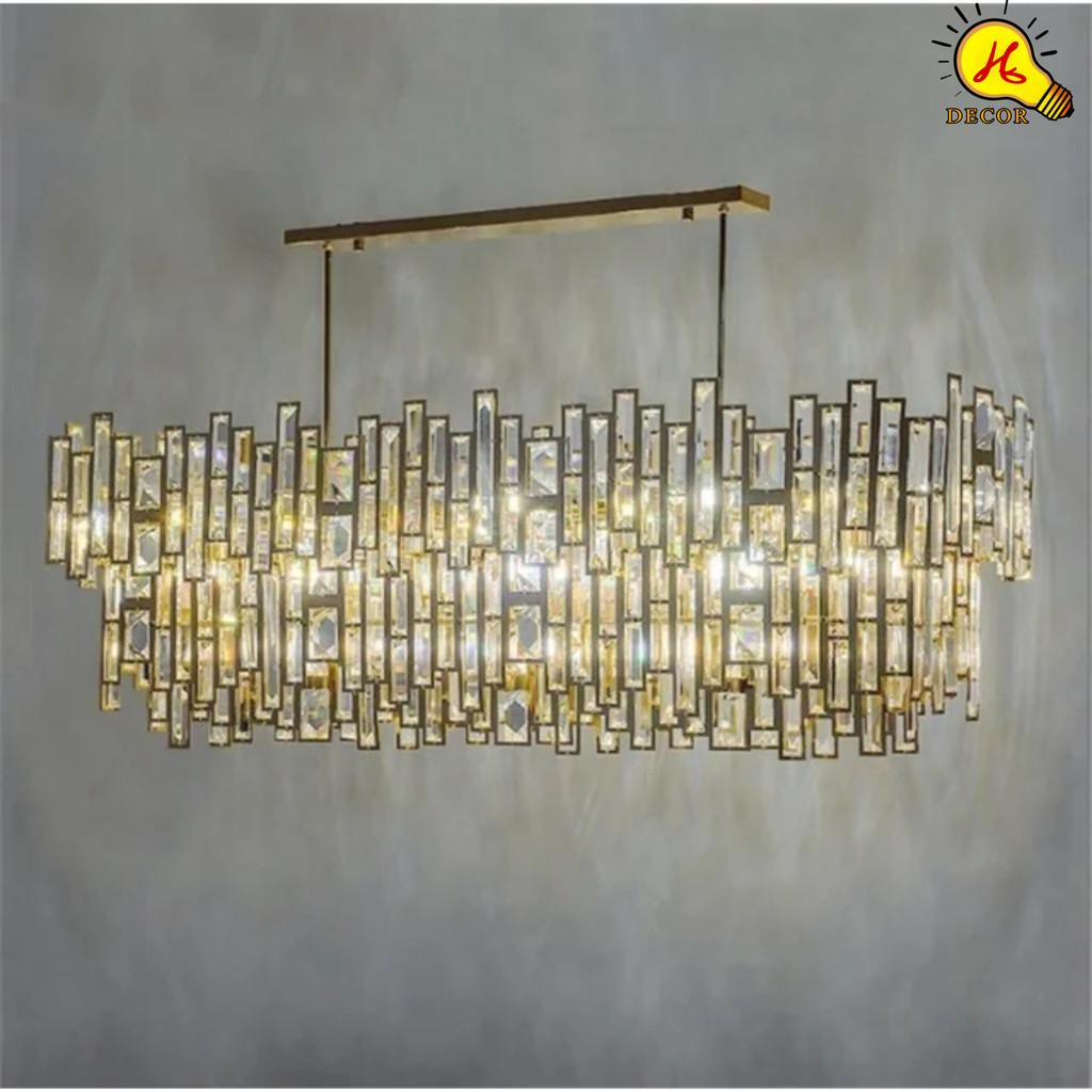 Đèn thả pha lê bàn ăn phòng khách HQ - mã PLT0156 - thiết kế hiện đại, ánh sáng 3 màu dịu nhẹ, tiết kiệm điện HQ DECOR (HÀNG NHẬP KHẨU)