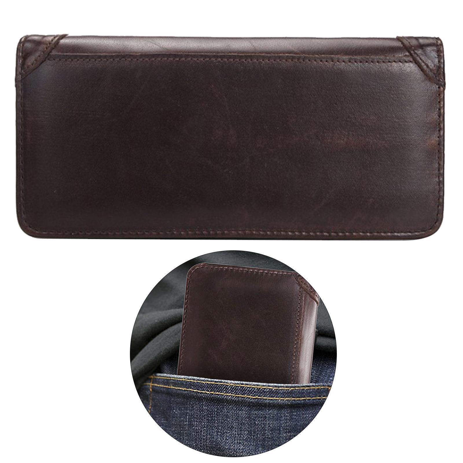 Men Long Wallet  Bifold Vintage Style Minimal PU Leather Card Holder