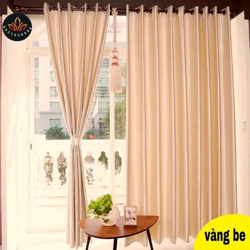 2 tấm rèm cửa sổ 1,35x1,8m + thanh treo hoàn thiện cho cửa Rộng 1m-1.4m