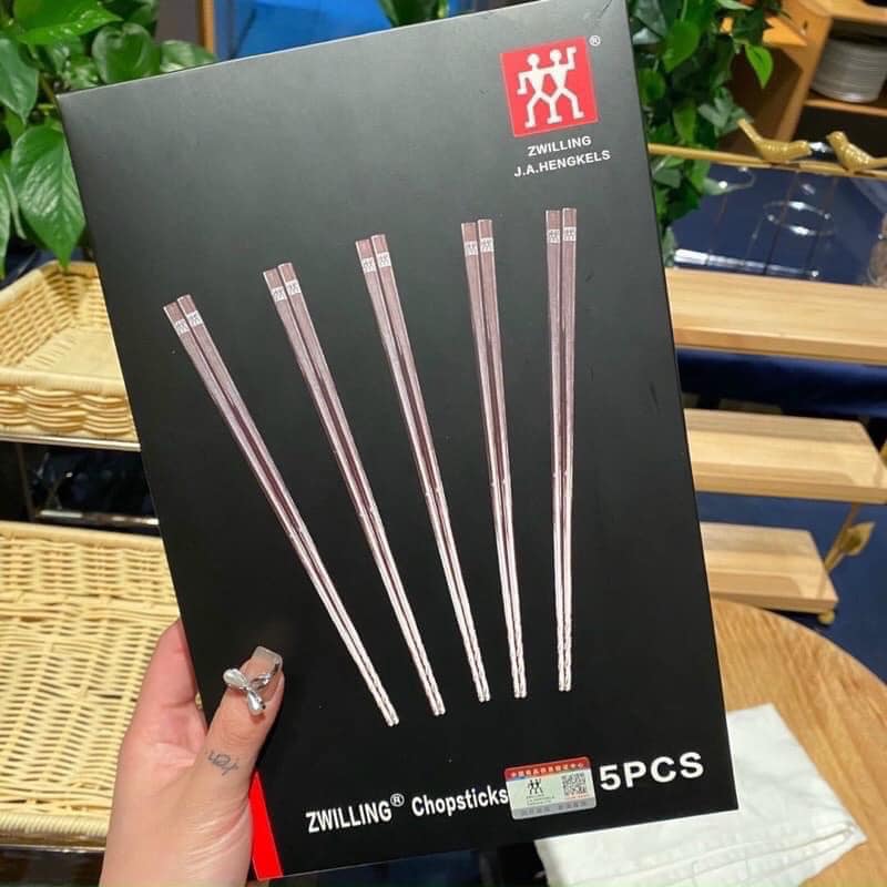 HỘP SÉT 5 ĐÔI ĐŨA INOX Hãng Zwilling Của Đức Siêu Hót Hít