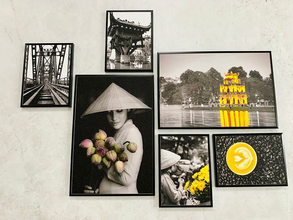 Tranh canvas -Tranh treo tường phòng khách- tranh treo tường phòng làm việc -tranh treo tường phòng họp - tranh treo tường khách sạn - bộ 6 tranh treo tường Hà Nội -Tặng kèm đinh 3 chân
