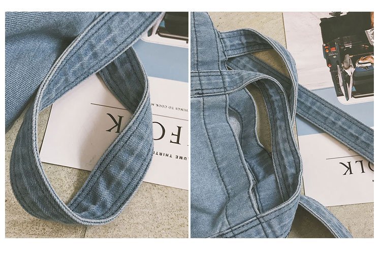 Túi Đeo Chéo Hàng Có Sẵn Giao Ngay, cao 33cm, rộng 52cm, dày 19,5cm Chất Jean Phong Cách Đường Phố Túi Tote Jean Jess95