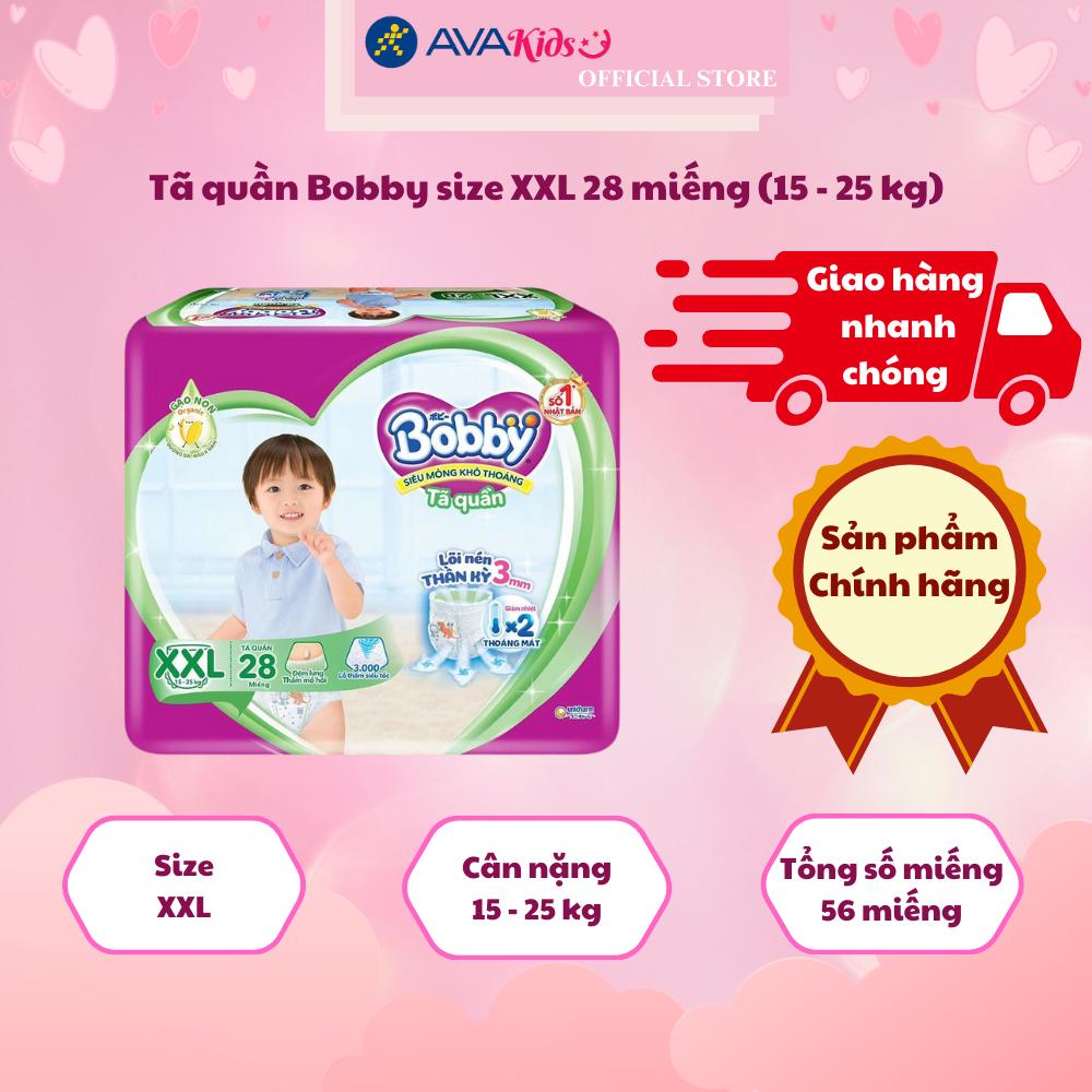 Tã quần Bobby size XXL 28 miếng (15 - 25 kg)