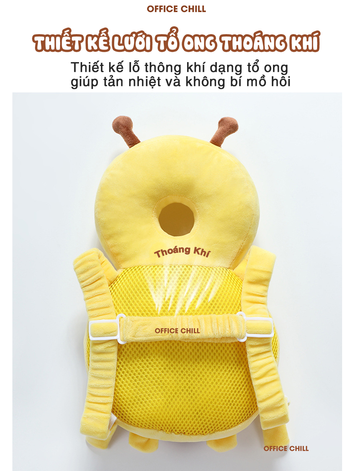 Gối Bảo Vệ Toàn Diện Đầu, Cổ, Cột Sống Cho Bé Tập Đi OFFICE CHILL Lá Chắn Đầu Tiên Bảo Vệ Trí Não Của Bé