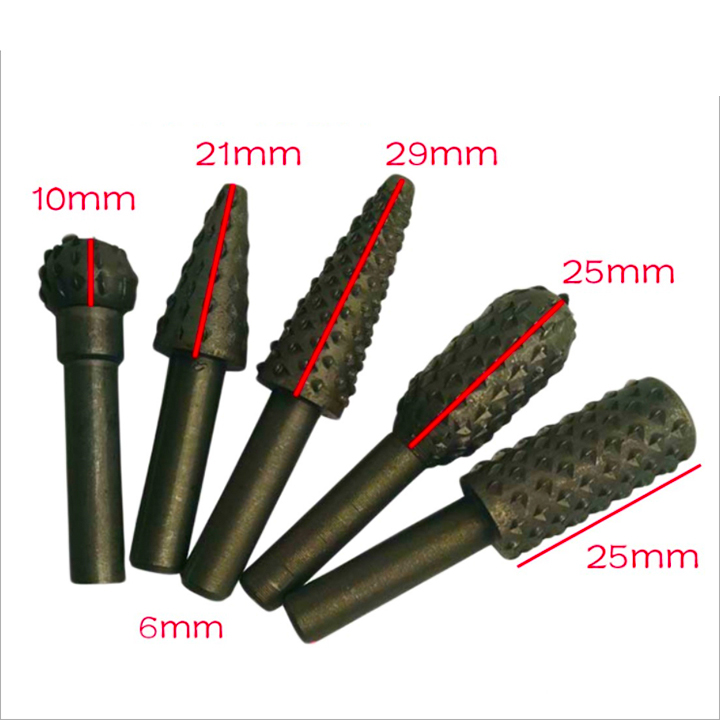Bộ 5 mũi chà khắc tượng gỗ , chi tiết mỹ nghệ , mũi mài gỗ