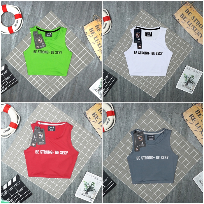 Áo Tập Tanktop Nữ, Áo Croptop Ba Lỗ Thể Thao Form Rộng Trơn Basic Thoáng Khí Co Dãn 4 Chiều Be Strong Be Sexy Cao Cấp Big Sport  BS28