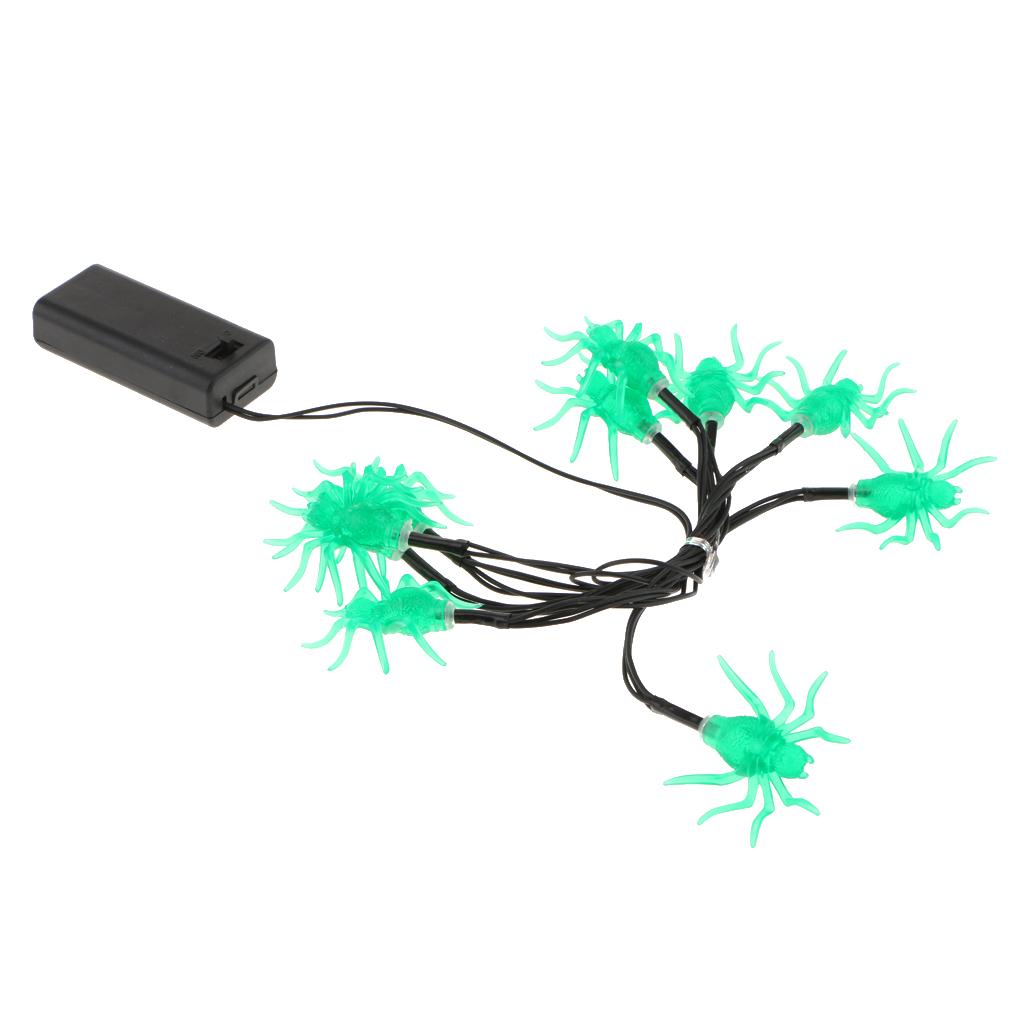 Outdoor 10 LED String Lights Spider Lamp Halloween Decor Window Light