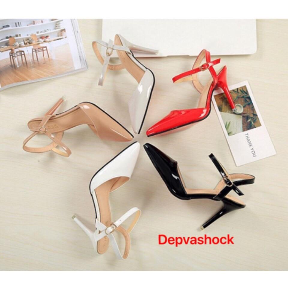 Giày sandal cao gót bít mũi big size gót nhon 7cm cao cấp Đep &shock MS-19015