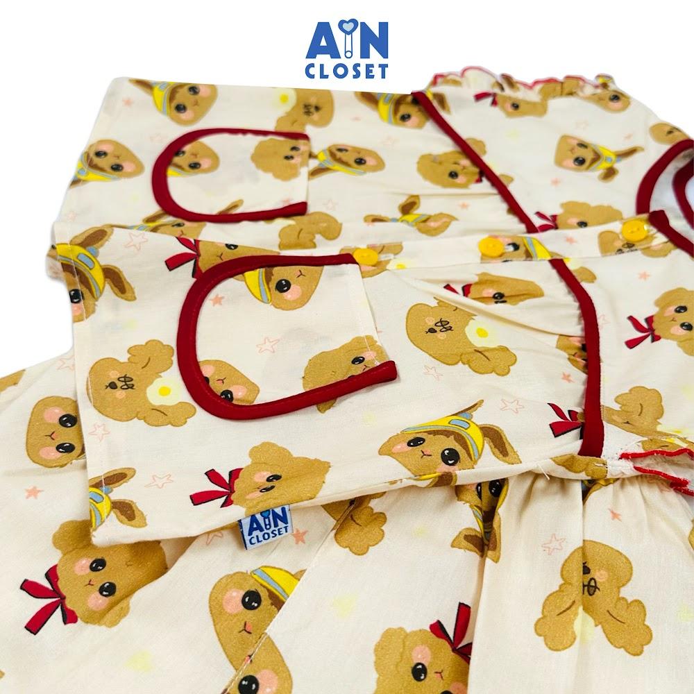 Bộ quần áo Ngắn bé gái họa tiết Thỏ Nâu cotton - AICDBGTXSS0I - AIN Closet