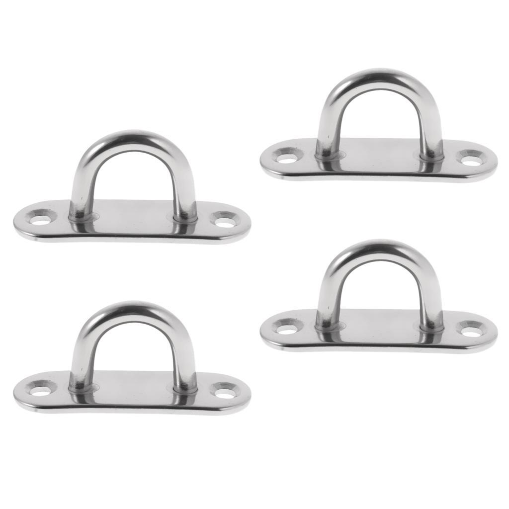 4pcs 5mm Oblong Pad Eye  Staple  Stainless Steel Marine Boat