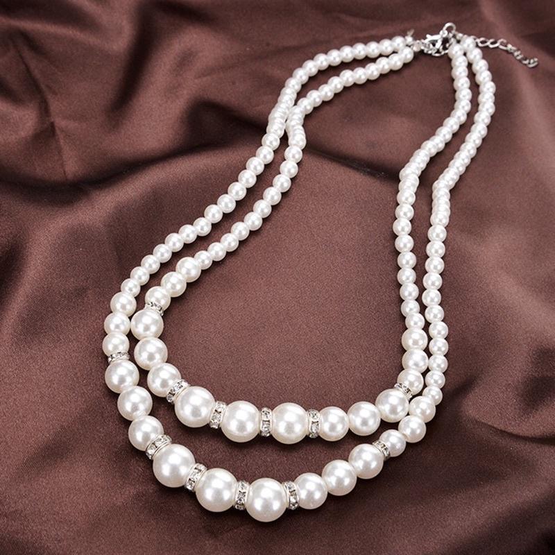 Chuỗi Đeo Cổ Đôi Mix Charm Đá Bạc 925 Hạt Ngọc Trai Thật Nước Ngọt - Trường Thịnh Ngọc Trai