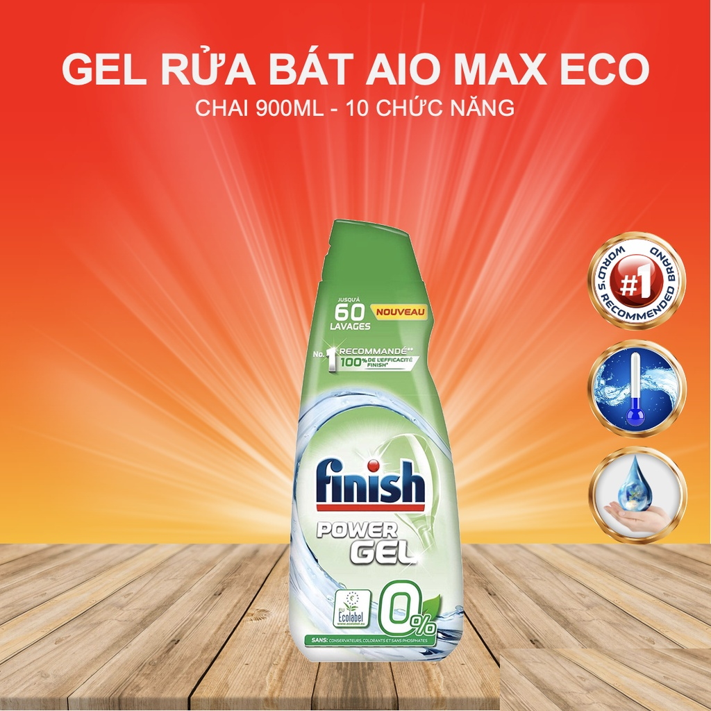 Gel Rửa Bát Finish All In One Max