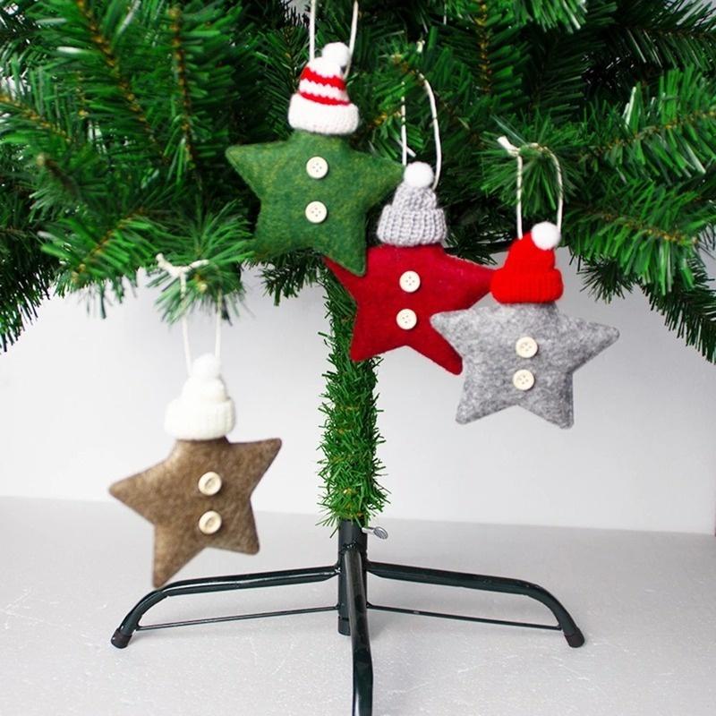 Ngôi sao năm cánh dệt kim trang trí cây thông giáng sinh