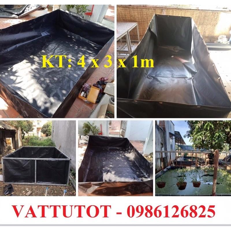 BỂ BẠT NUÔI CÁ, NUÔI ỐC, NUÔI ẾCH, NUÔI LƯƠN KT:4x3x1m