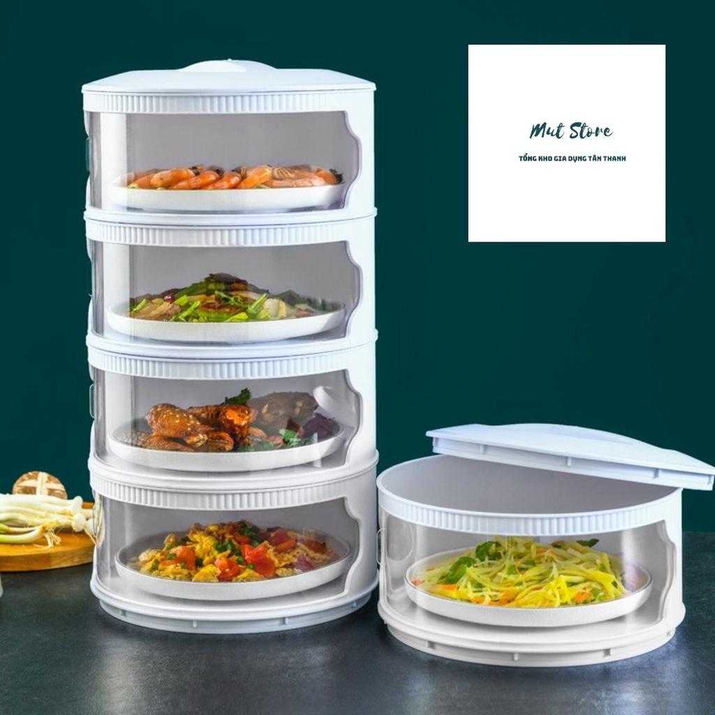 Lồng bàn giữ nhiệt đậy thức ăn 5 tầng thông minh, lồng bàn nhiều tầng sạch sẽ chống ruồi muỗi bụi bặm mới nhất