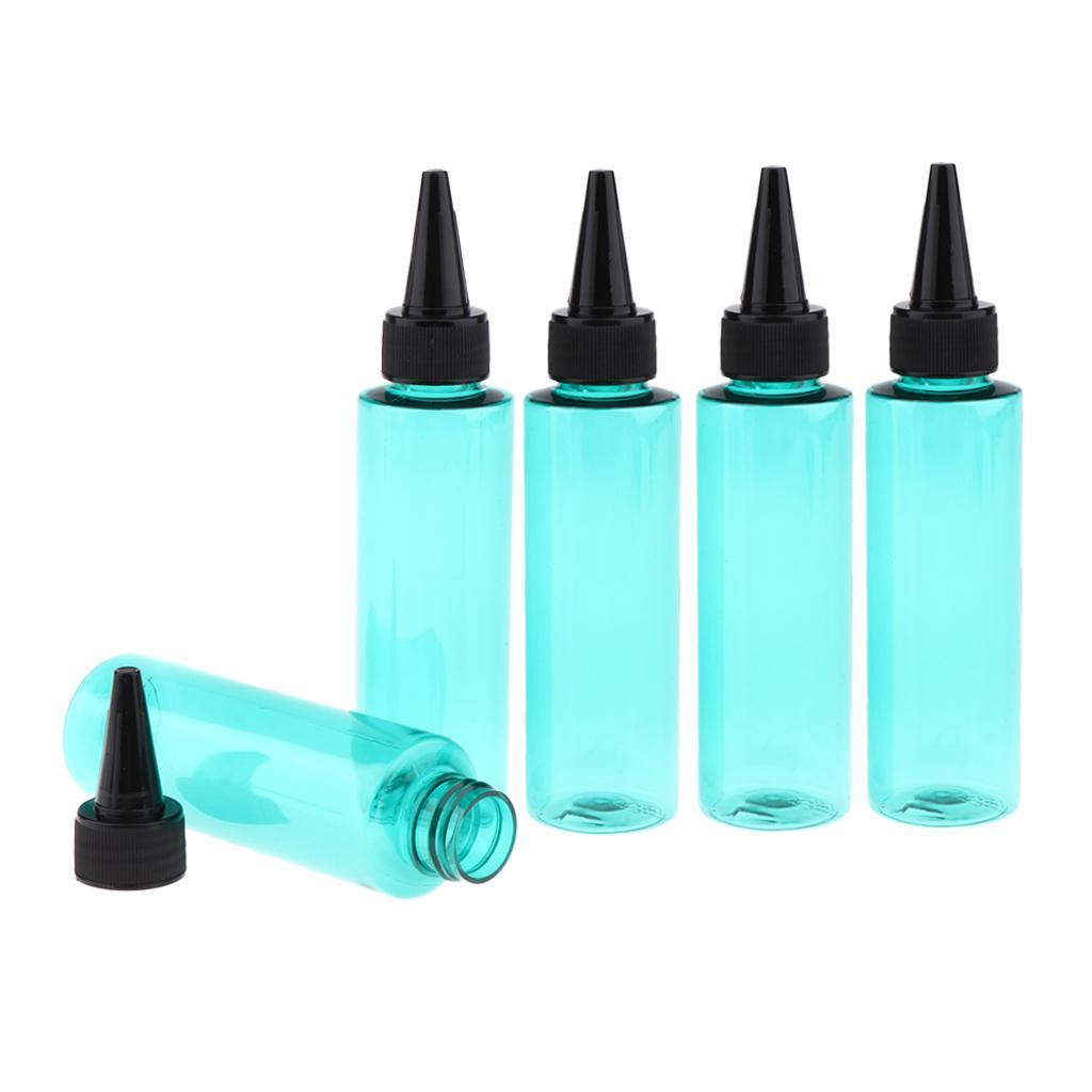 Pack of 5 100ml Empty Essential Oil Bottle Refillable Travel Cream Liquid Aromatherapy Perfume Vials With Black Cap