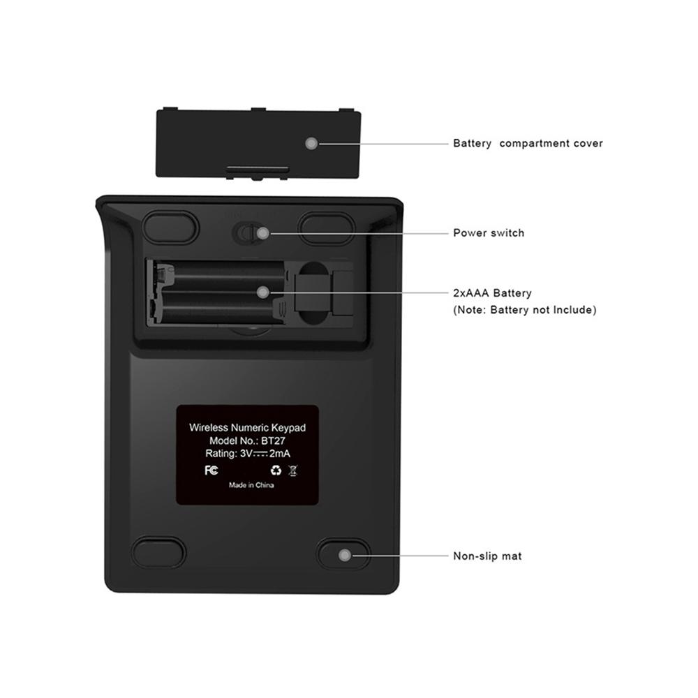 27 Phím Bluetooth Không Dây-Tương Thích Bàn Phím Số Mini Numpad Có Nhiều Phím Chức Năng Bàn Phím Số Dành Cho Máy Tính Kế Toán Đặc Nhiệm