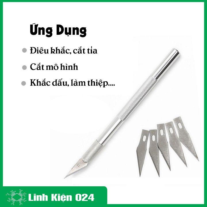 Bộ cắt mỹ thuật, dao khắc trổ bút chì gỗ nghệ thuật 6 lưỡi tiện lợi