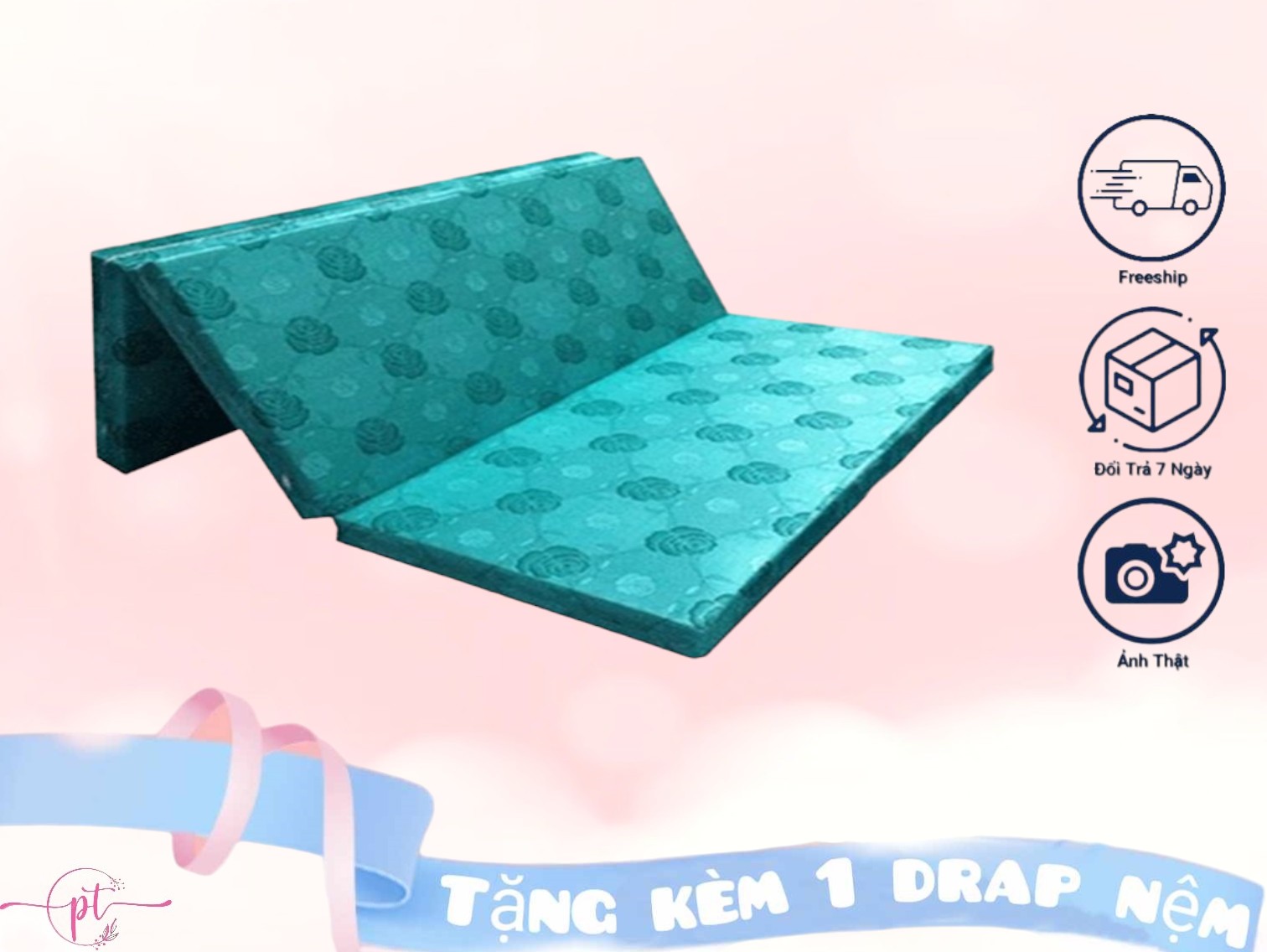 Nệm Bông Ép Cao Cấp Gấp 3 Dày 9cm Đủ Size ( Giao Màu Ngẫu Nhiên )