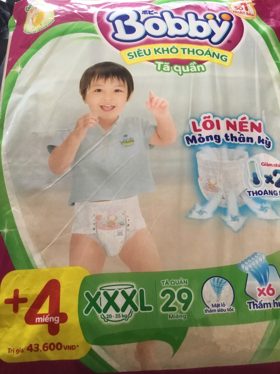 Tặng Thêm 4 Miếng Bên Trong - Tã quần Bobby XXXL29 - Tã Quần Trẻ Em Bobby XXXL Size Đại Cho Bé Từ 20-35kg - Hsd mới