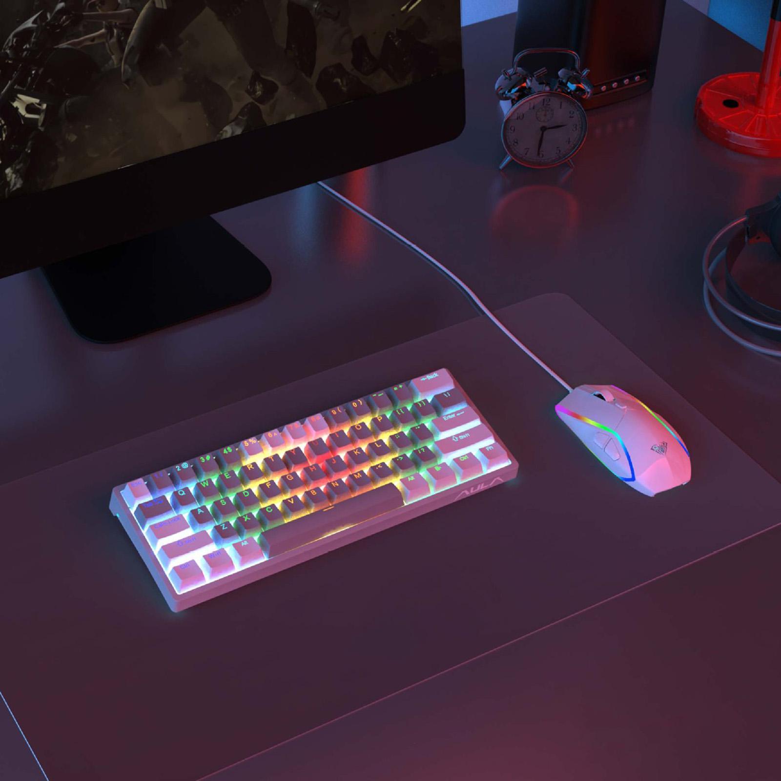 Mechanical Gaming Keyboard Clear Characters Hot Swappable for Desktop Laptop