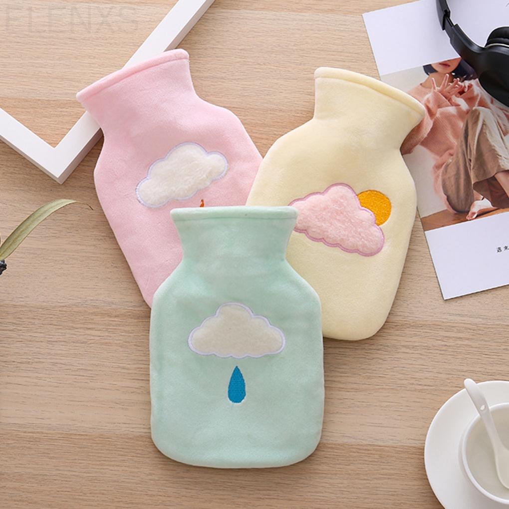 Cloud Warm Water Bag Thick Plush Hot Water Bottle Hand Warmer Large 500ML Student Portable Water-filled Heater ELEN