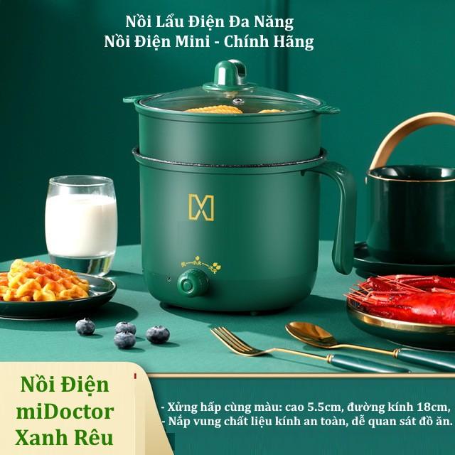 Nồi Lẩu Điện Mini Kiêm Nấu Cơm Đa Năng Chống Dính 1.8L - Hàng Chính hãng miDoctor