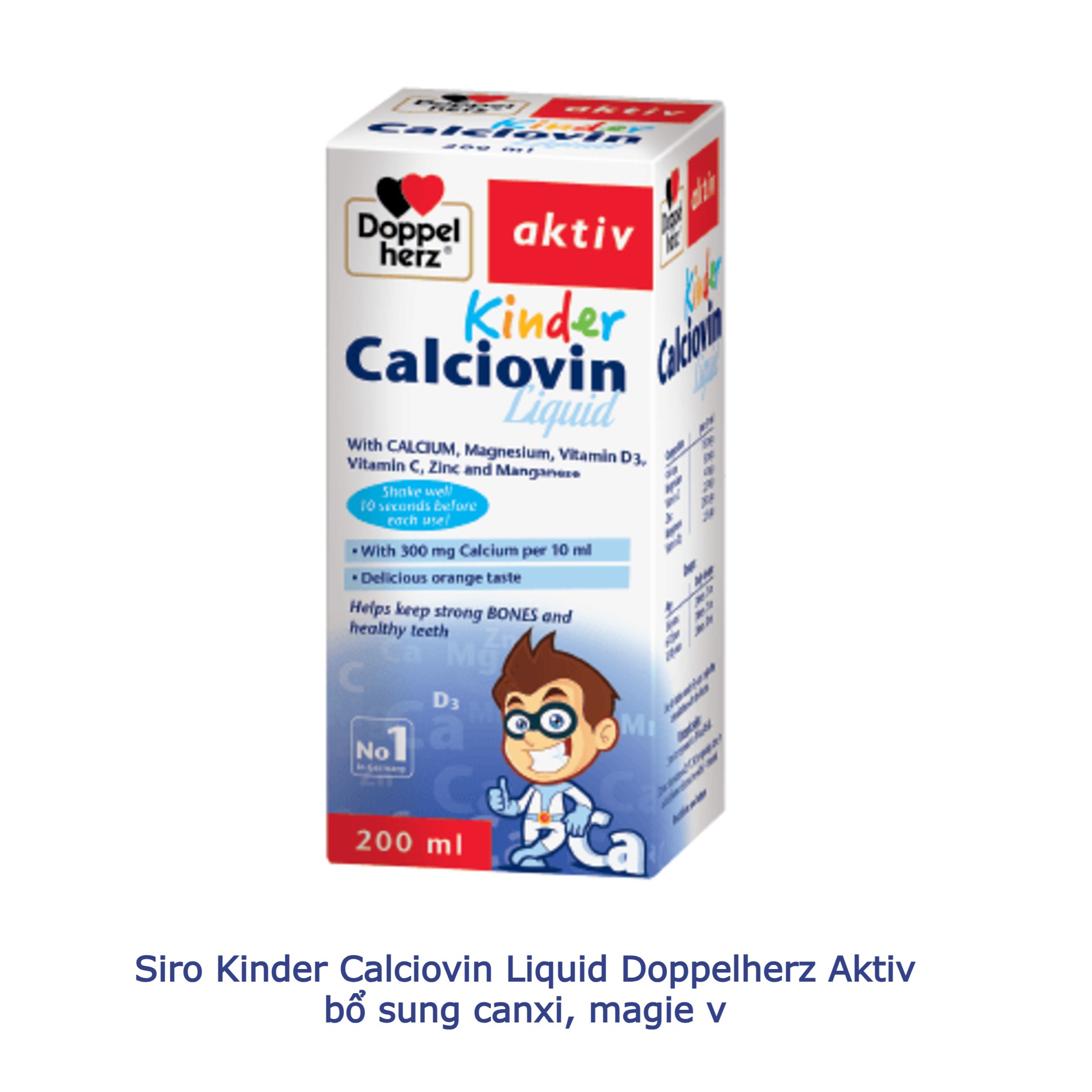 Siro Kinder Calciovin Liquid Doppelherz Aktiv bổ sung canxi, magie và các vitamin 200ml
