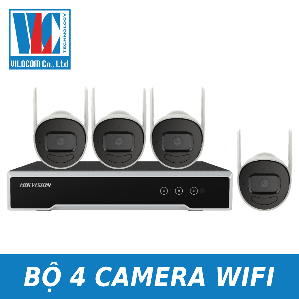 Trọn bộ Kit 4 camera Wifi HIKVISION NK42W0H - ĐẦY ĐỦ PHỤ KIỆN - Hàng Chính Hãng