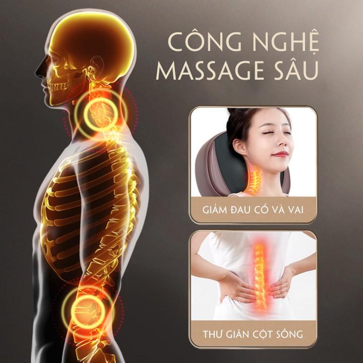 Máy massage bán thân công nghệ cao kết hợp nhiều chế độ massage thư giãn sâu bảo vệ sực khỏe vai, lưng, cổ