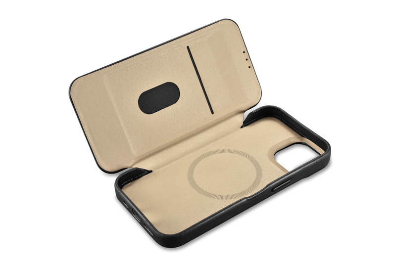 Bao da iCarer hỗ trợ sạc không dây dành cho iPhone 14 / iPhone 14 Plus Curved Edge Real Leather - Hàng nhập khẩu