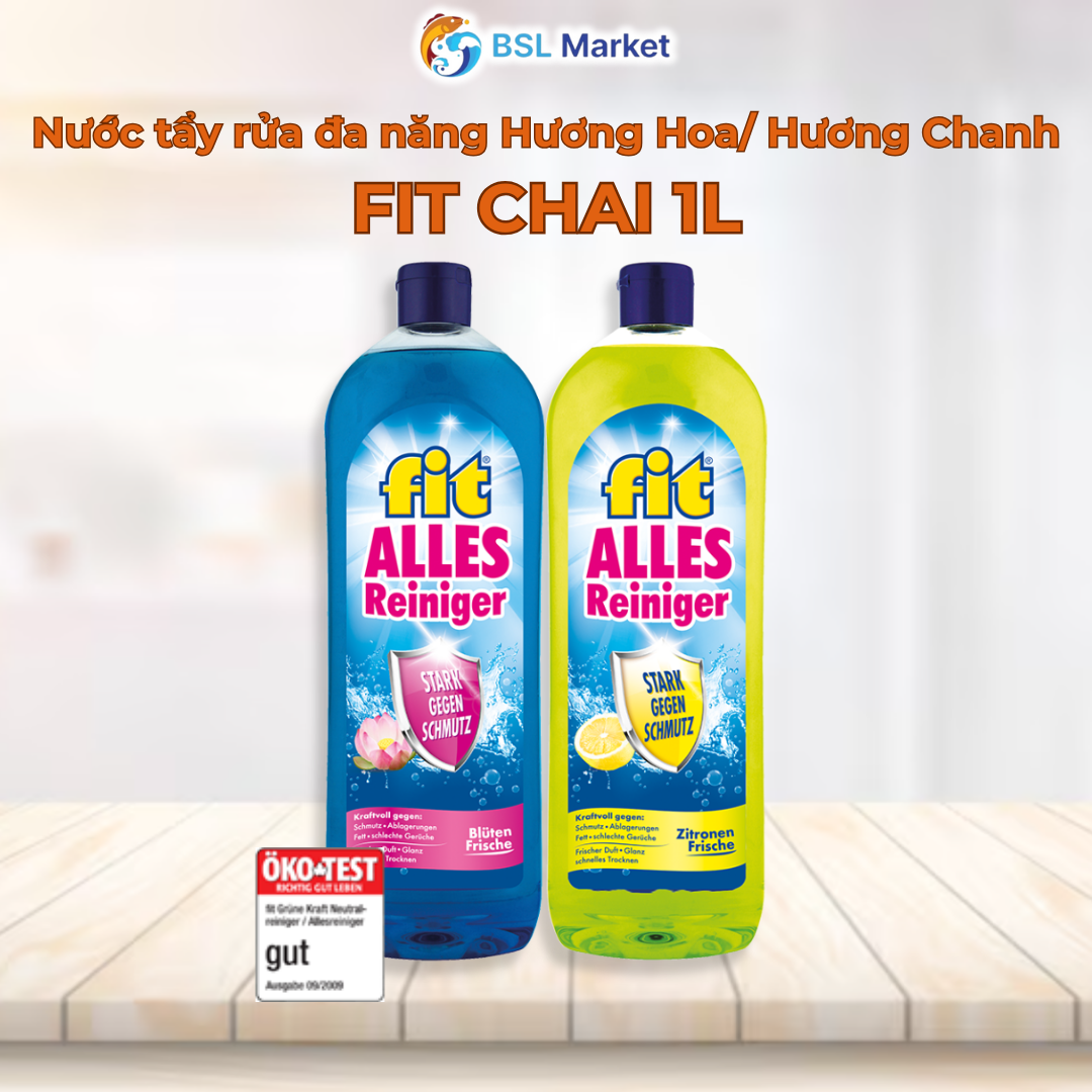 Nước Tẩy Rửa Đa Năng Fit Hương Chanh Nhà Sạch, Sống Xanh Chai 1L