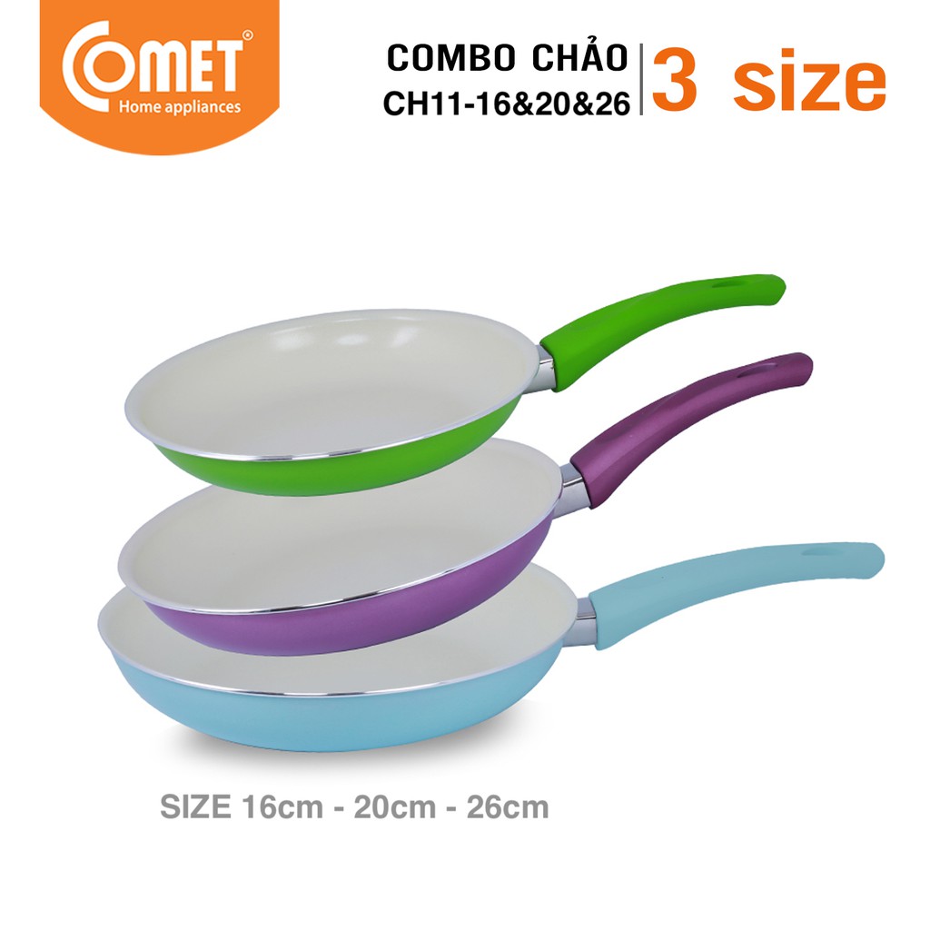 Chảo Ceramic Chống Dính 24cm Comet CH11-24 - Hàng Chính Hãng