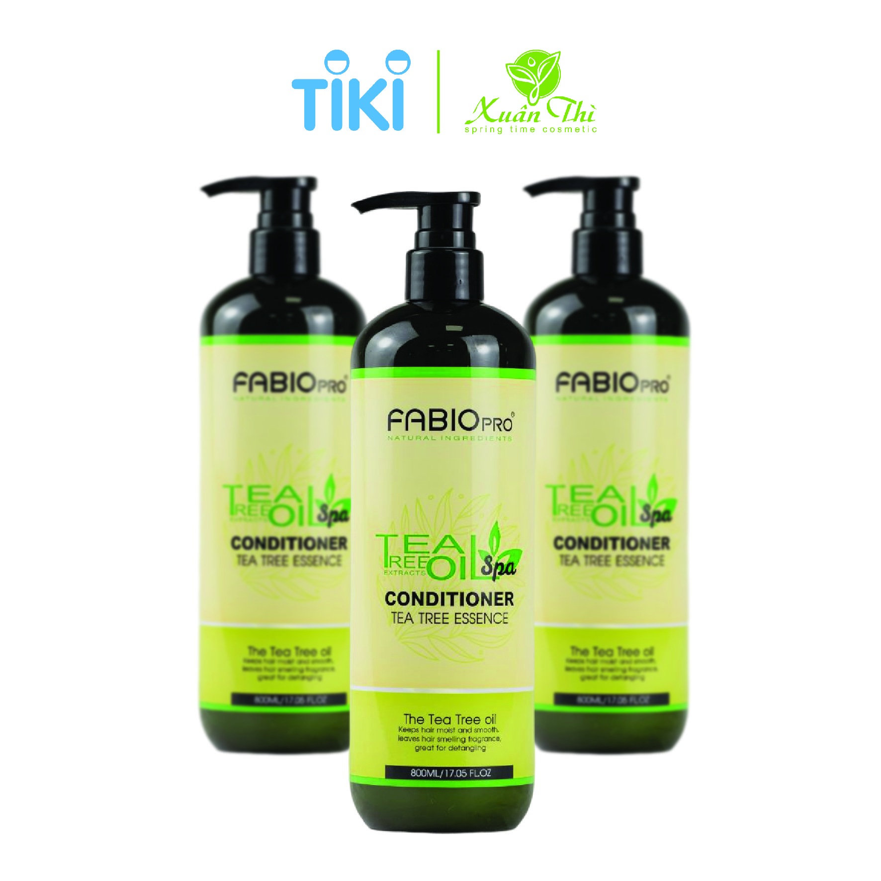 Bộ gội xả sạch gàu ngăn gãy rụng tinh chất trà xanh FABIO Tea Tree Essence – 800ml