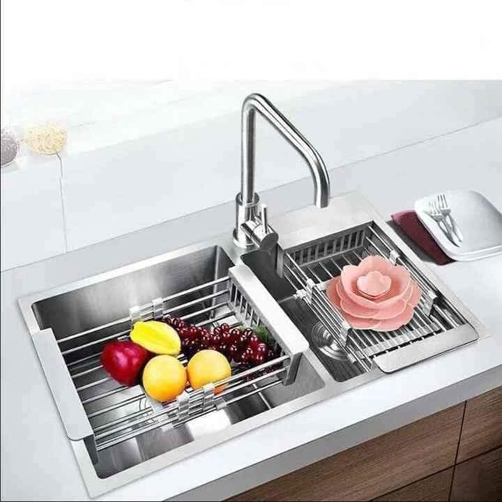 Rổ gác bồn rửa bát inox đa năng