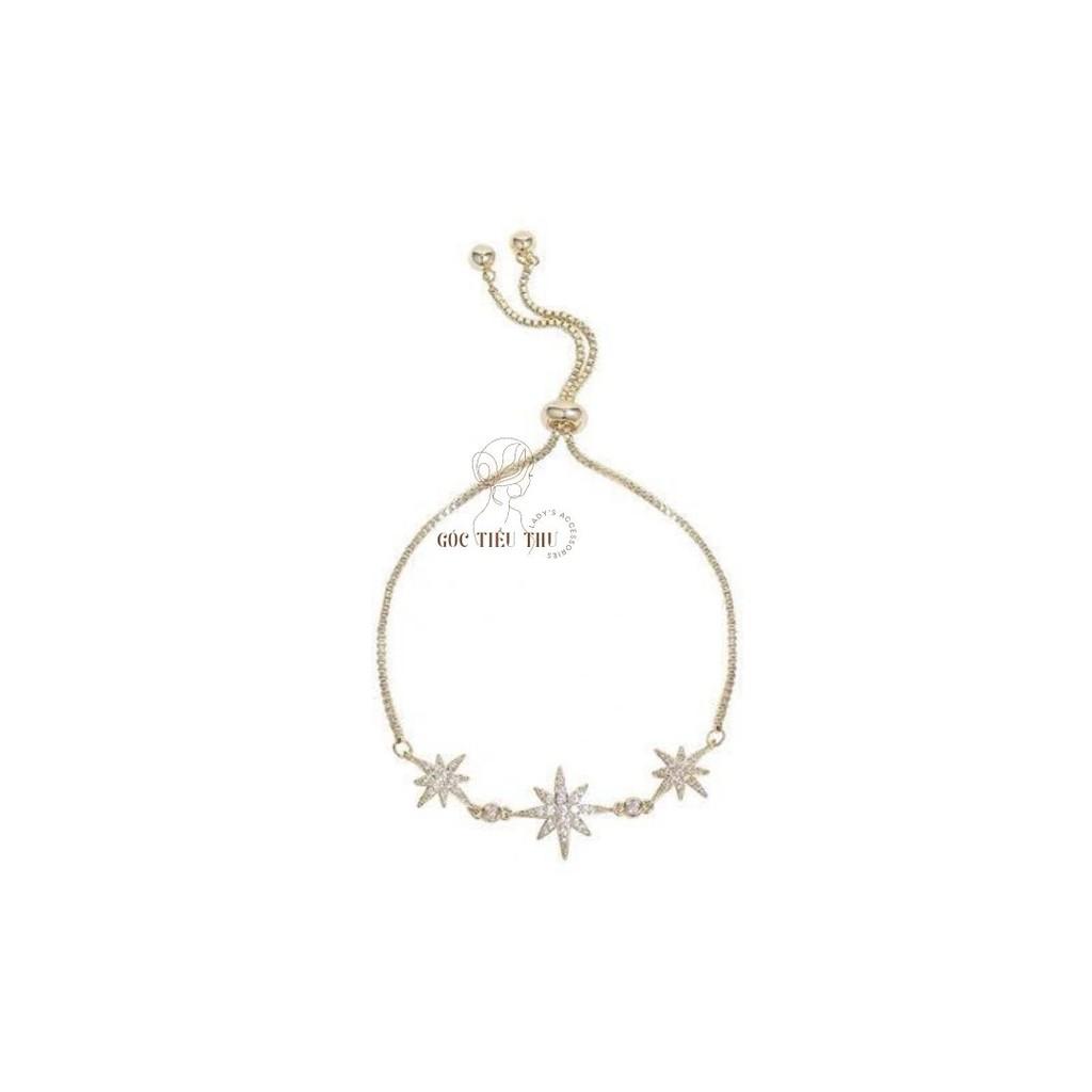 Vòng Tay Hợp Kim Ngôi Sao Đính Đá Nữ Tính Phong Cách Hàn Quốc - MS007