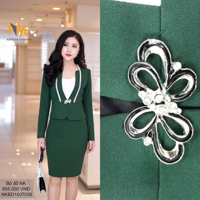 Set vest 2 lớp viền thân dài móc cao cấp hàng NK