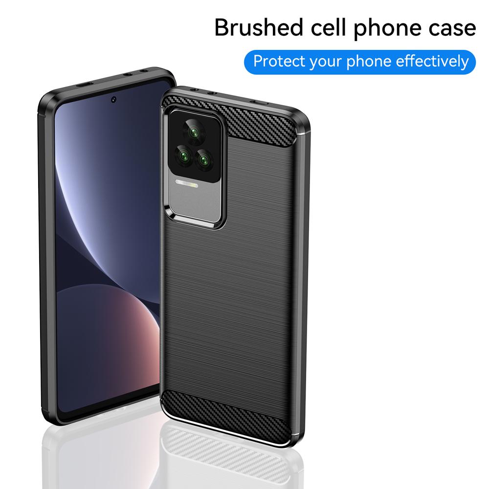Ốp lưng dành cho Xiaomi Redmi K40S Poco F4 ốp silicone mềm Carbone phay xước chống sốc chống vân tay