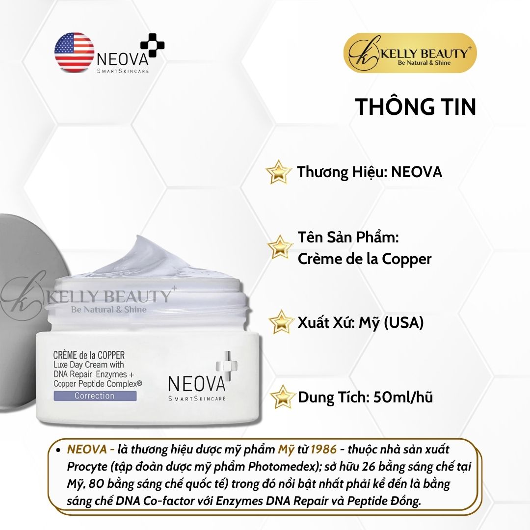 Kem Dưỡng Ban Ngày Phục Hồi Da NEOVA Crème de la Copper | Kelly Beauty
