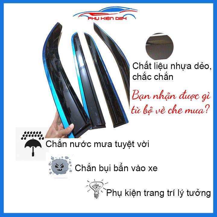 Vè mưa Hilux 2018-2019-2020 vè chỉ inox che mưa bảo vệ xe