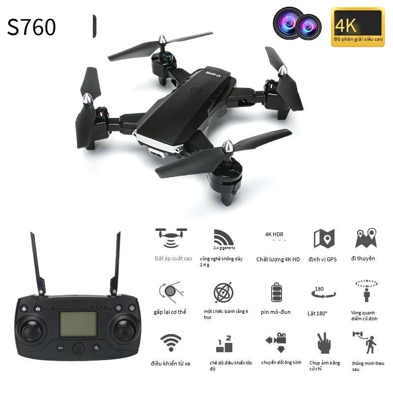 Giao Hàng Nhanh S760 Gấp Gọn Định Vị GPS Máy Bay Trực Thăng Điều Khiển Từ Xa Áp Suất Không Khí Chiều Cao Cố Định Trẻ Em Máy Bay Đồ Chơi Điều Khiển Từ Xa Quay Phim 4K HD