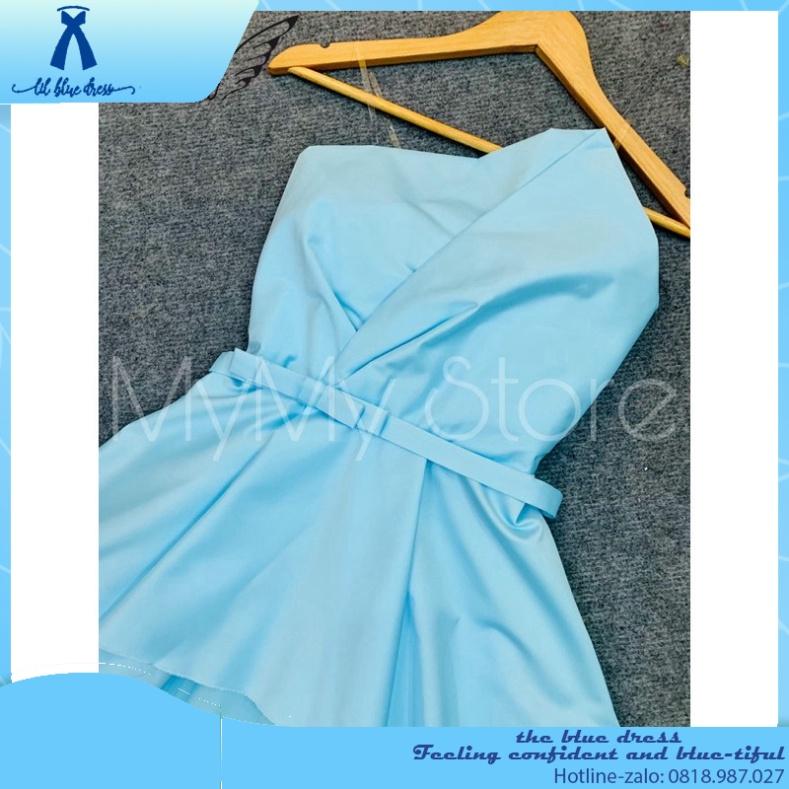 QUẢNG CHÂU Đầm maxi dự tiệc mặc cưới xếp ngực THE BLUE DRESS  - size M/L (kèm ảnh/video thật)MS135Y bigs
