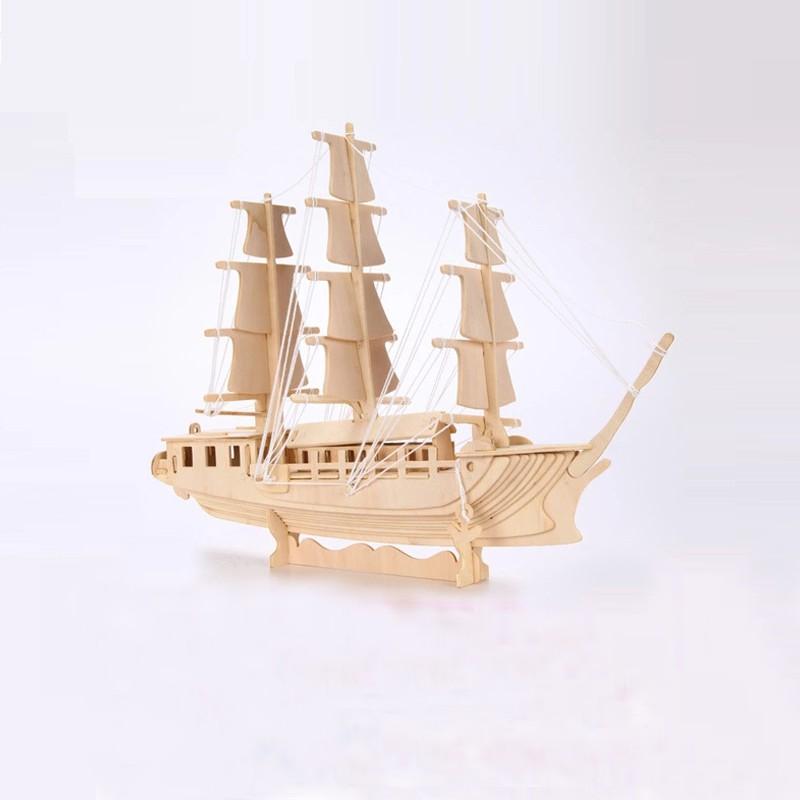 Đồ chơi lắp ráp gỗ 3D Mô hình Thuyền Buồm gỗ Sailing Boat