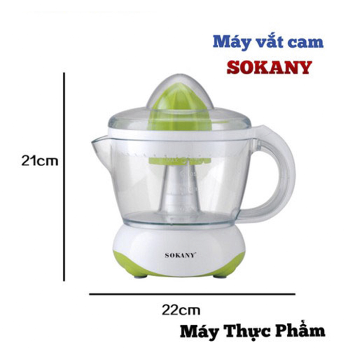 Máy vắt, ép cam , máy vắt cam điện màu xanh SOKANY 601D 700ml- 40w dễ dàng tháo lắp và vệ sinh , Vắt cam nhanh và tiện lợi + Tặng kèm thìa đong định lượng có vạch chia ml