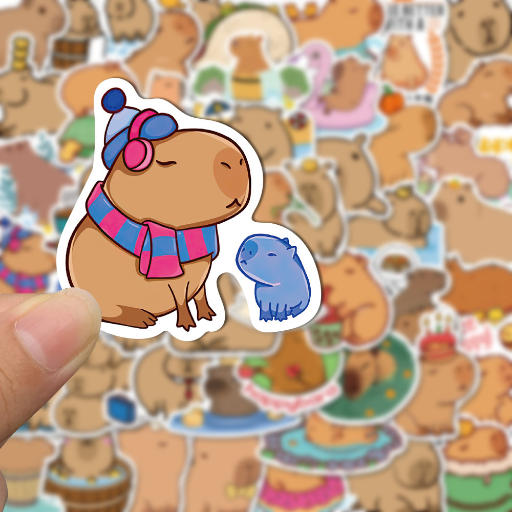 Bộ 50 Sticker ,Nhãn dán Capybara đáng yêu Hottrend 2023