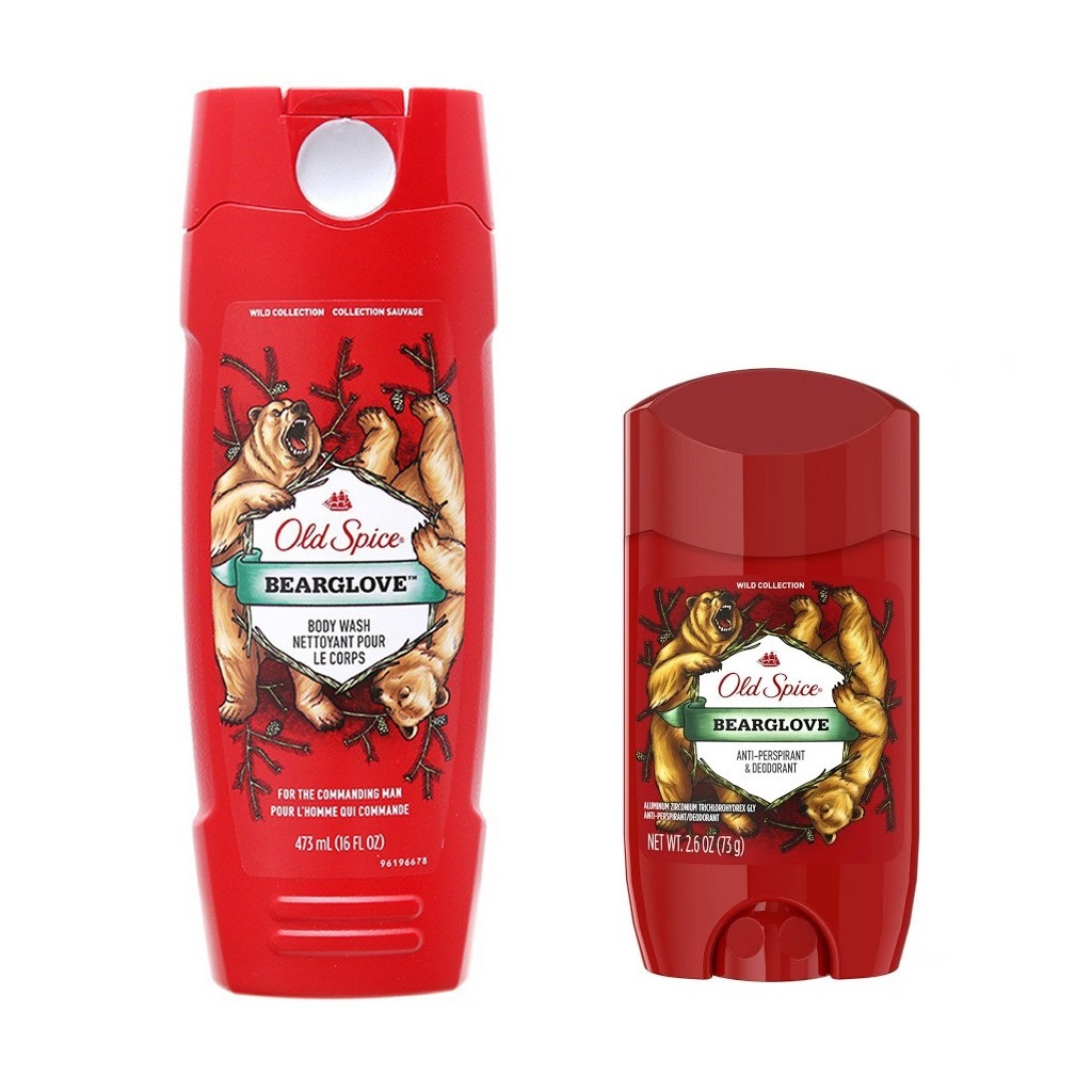 Combo sữa tắm + sáp khử mùi Old Spice Bearglove mẫu mới ( 473ml-73g )