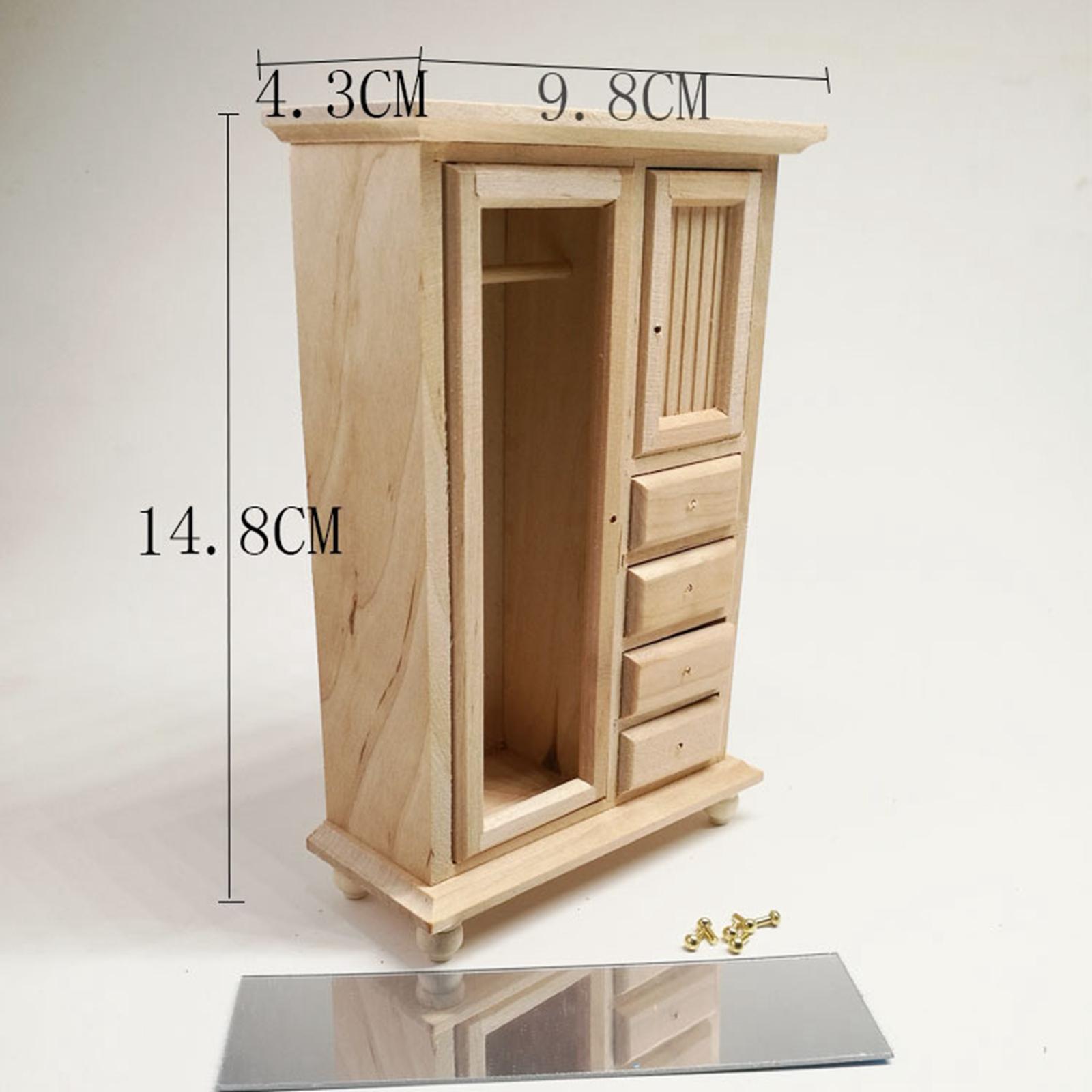 1:12 Dollhouse Furniture White Cabinet Room Bedroom Shelf